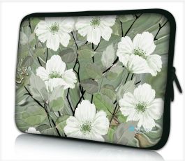 Laptophoes Inch Witte Bloemen Sleevy